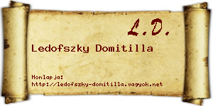 Ledofszky Domitilla névjegykártya